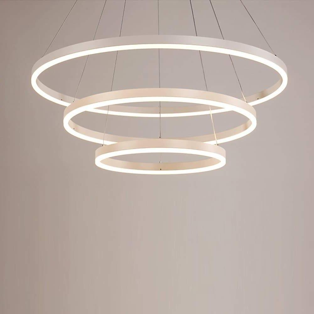 3 Circle Graduated Bedroom Pendant Lights Remote Control Pendant Lighting