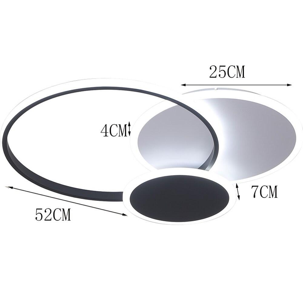 3 Circle Artistic LED Flush Mount Ceiling Light for Bedroom