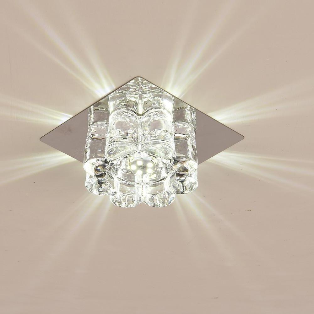 Flower Shaped Electroplated Metal Crystal LED Modern Ceiling Lights