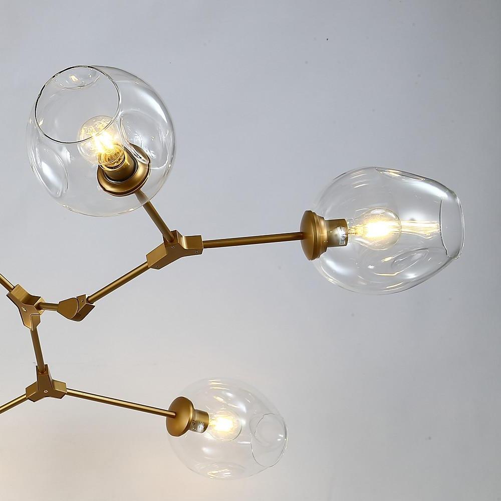 3 Bulbs Geometrical LED Modern Glass Sputnik Chandelier Pendant Light