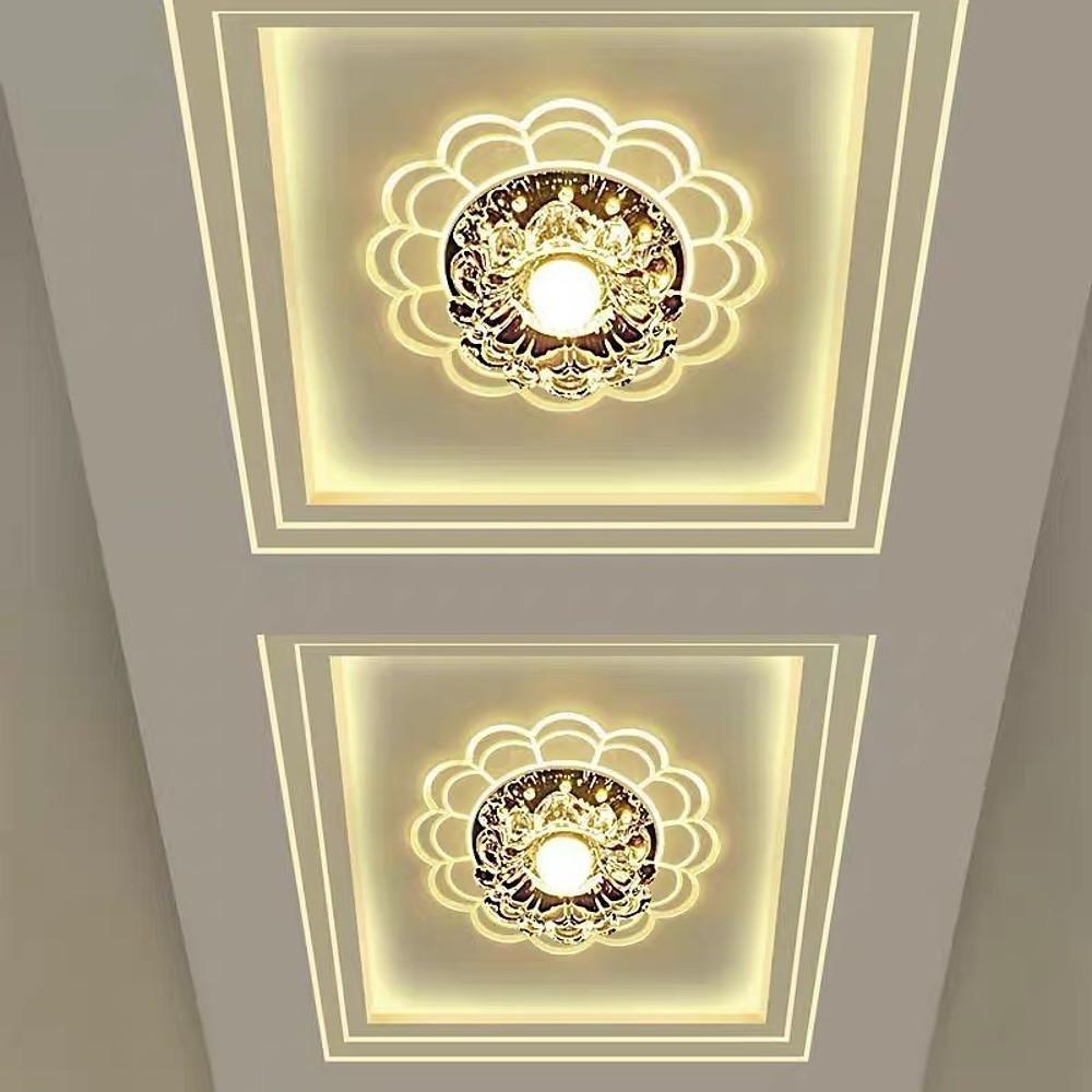 Flower Effect Entryway Lighting Crystal Metal LED Flush Mount Ceiling Light for Baby Kids