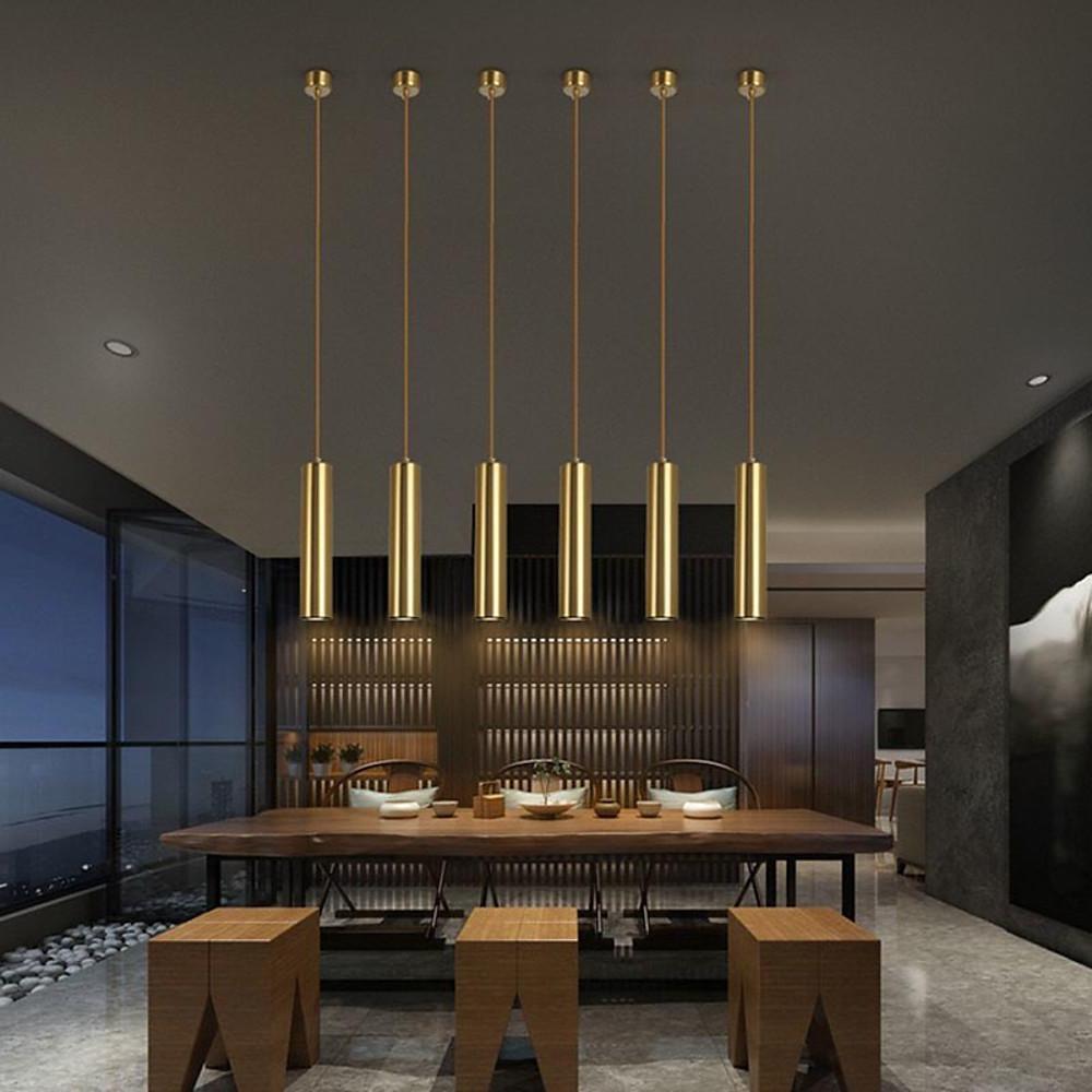 Unique Elongated Linear Metal Industrial Kitchen Island Pendant Lighting