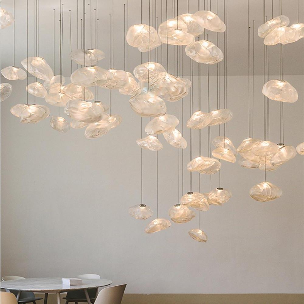 Industrial Metal Glass Bubble Pendant Light Irregular Oval Pendant Lighting