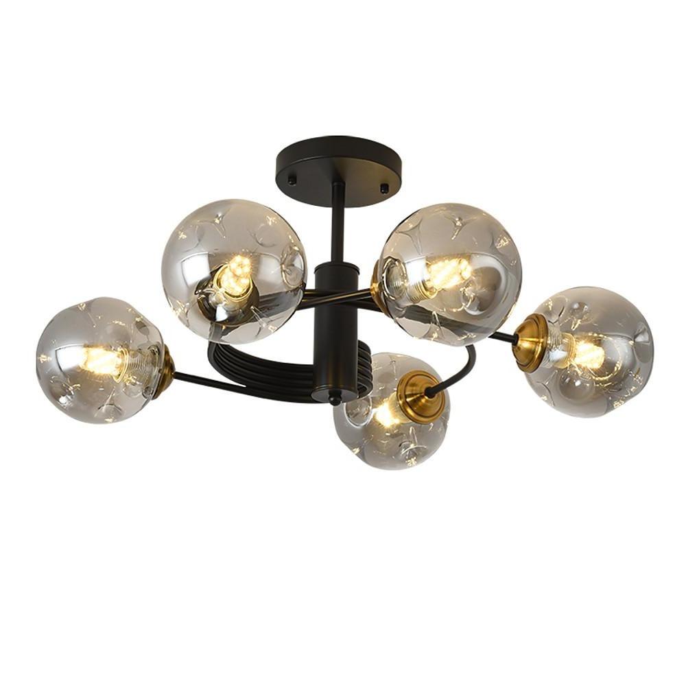 Swirling Nordic Globe Bubble Chandelier Metal Glass Bedroom Chandelier