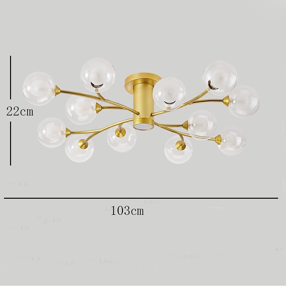 Globe Metal Glass Industrial LED Flush Mount Ceiling Lights for Bedroom