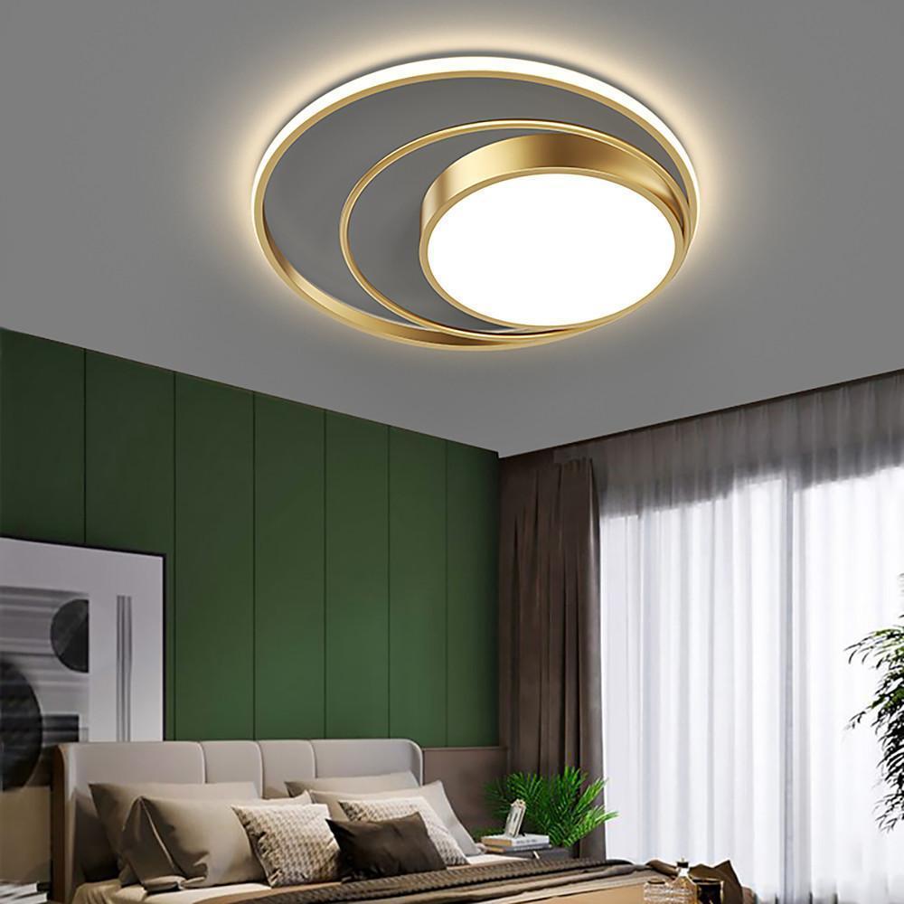 Multiple Circles Black Flush Mount Light LED Ceiling Light