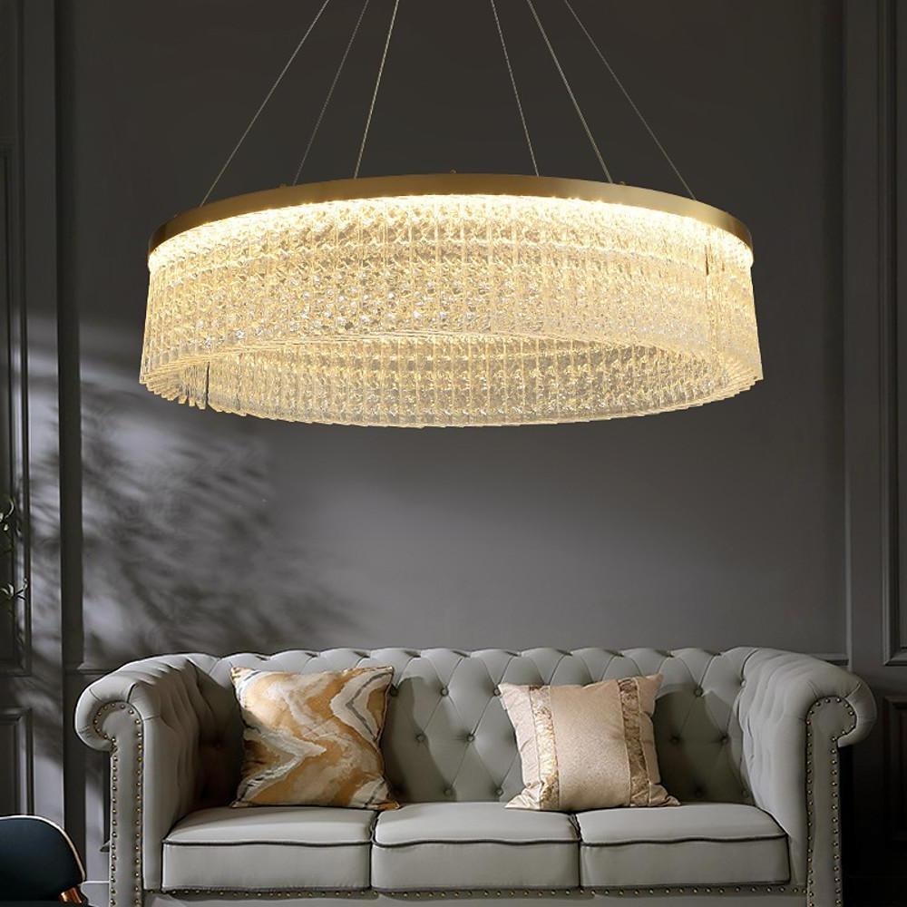 Luxury Circular Crystal Glass Pendant Light Modern Chandeliers