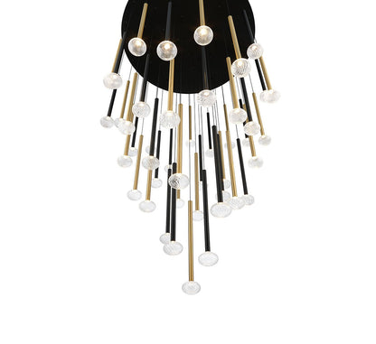 Lib & Co. Soffio LED chandelier with sleek modern design, featuring multiple LED light fixtures and elegant metal accents.