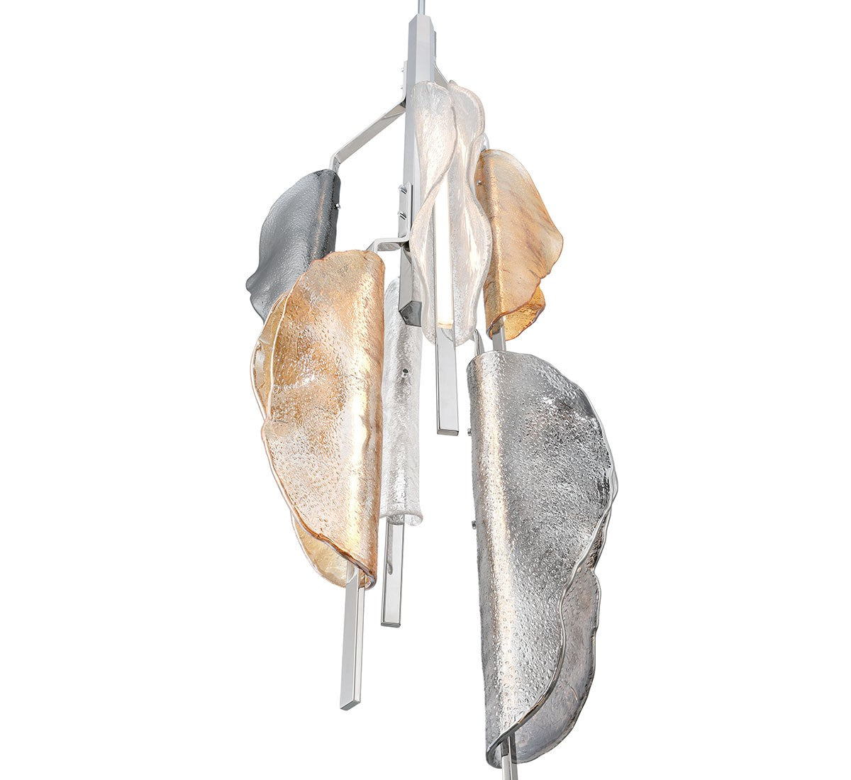 Lib & Co. Savona LED chandelier hanging with modern lighting design and multiple LED bulbs, stylish interior lighting fixture.