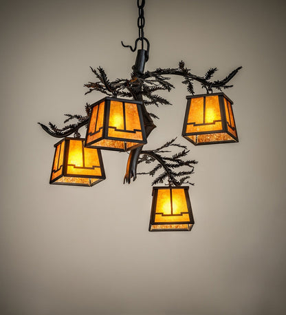 Pine Branch Four Light Chandelier