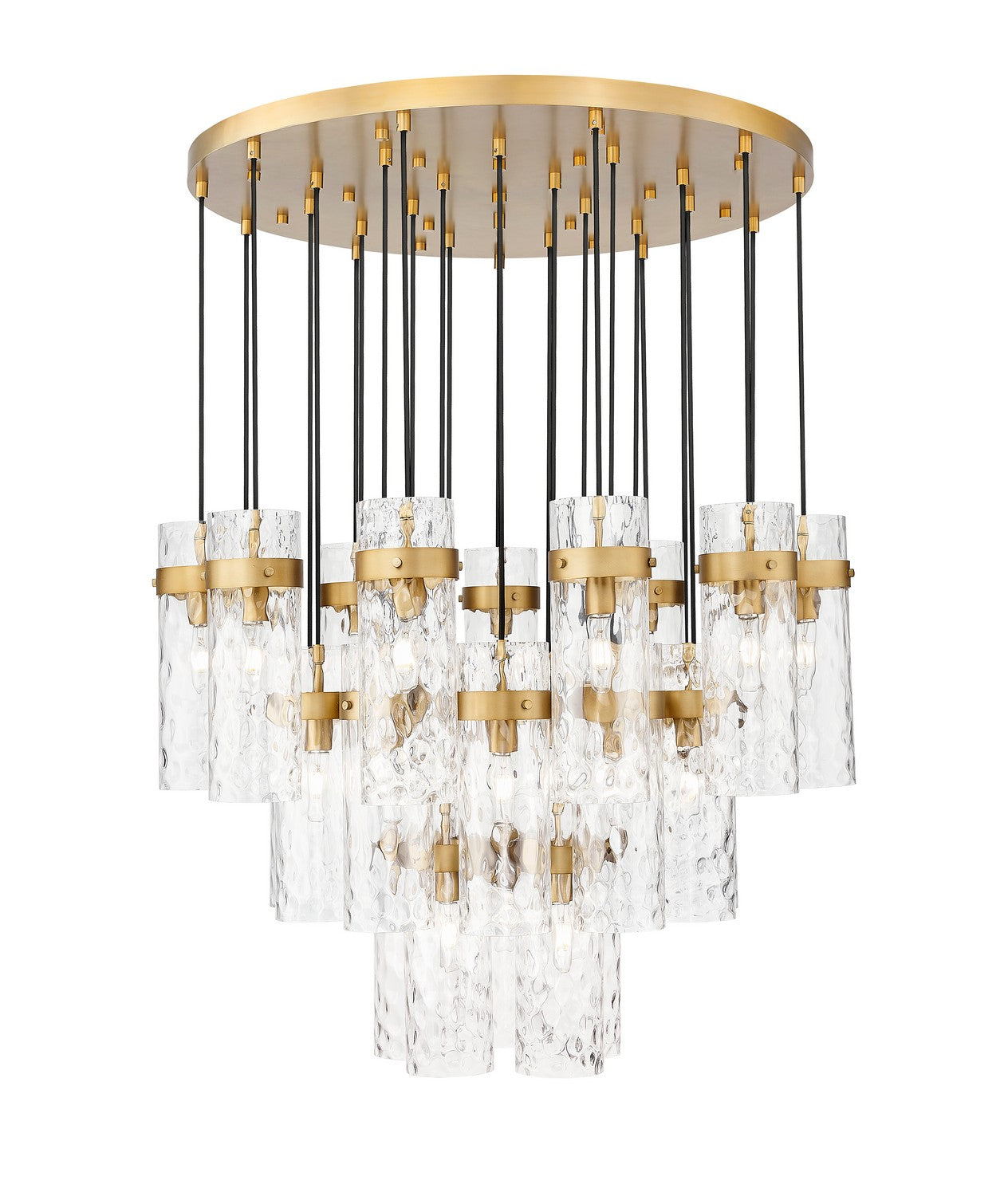 Z-Lite Fontaine 27 Light Chandelier featuring a modern lighting design with multiple glass shades and elegant metal frame.