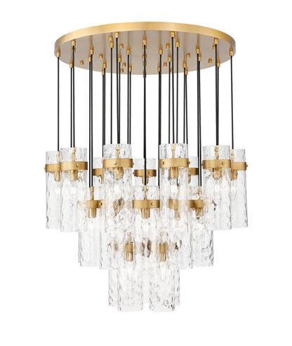 Z-Lite Fontaine 27 Light Chandelier featuring a modern lighting design with multiple glass shades and elegant metal frame.