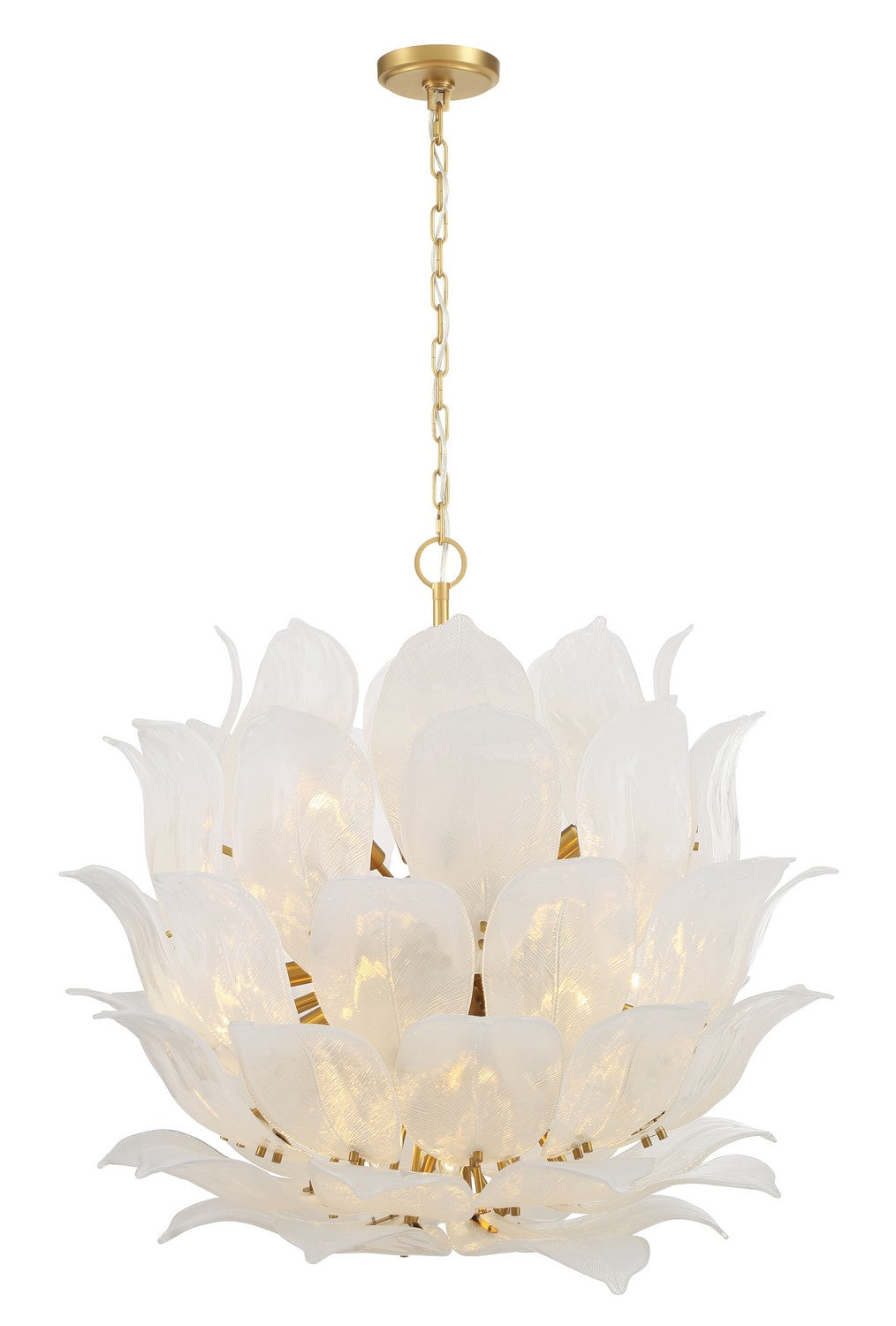Metropolitan Orchid 24 Light Pendant chandelier with elegant glass shades, modern lighting design for contemporary interiors