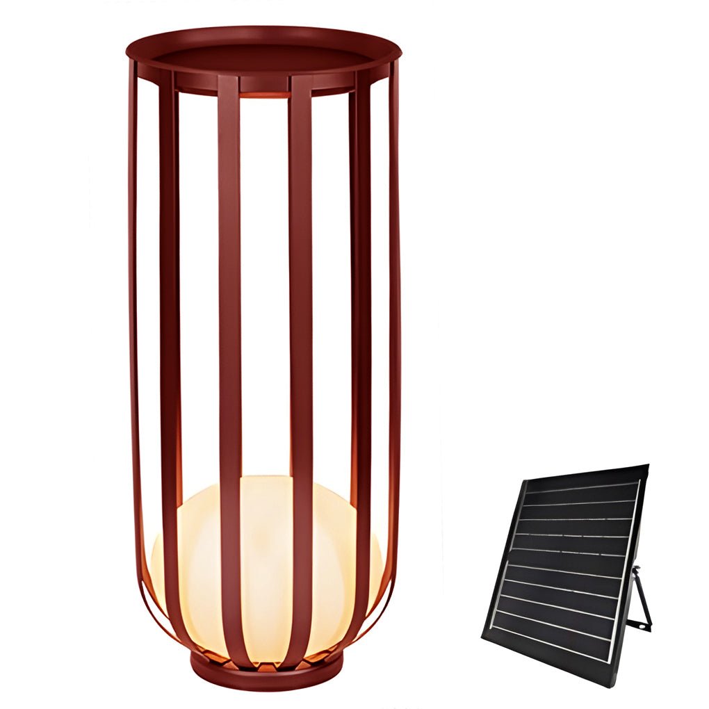 Industrial Solar Outdoor LED Floor Lantern Lamp with Tray