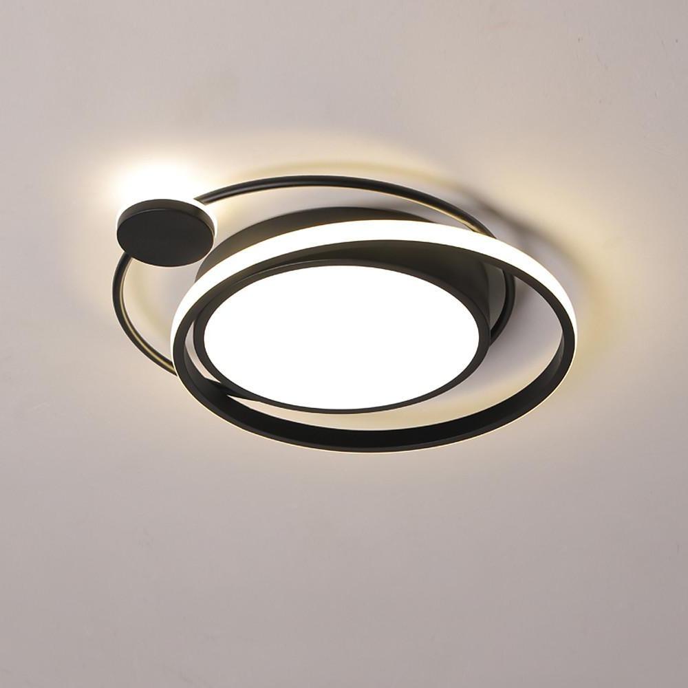 LED Offset Circles Geometric Classic Dimmable Flush Mount Ceiling Light for Bedroom