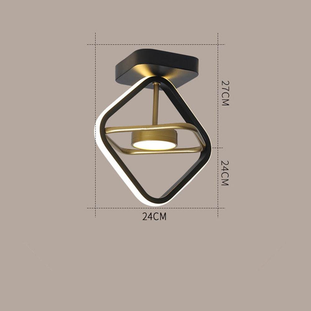 Circle Square Dimmable LED Modern Entry Ceiling Light Flush Mount Lighting