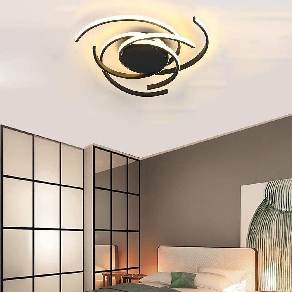 30 Inch Swirls Circle Abstract LED Flush Mount Ceiling Light for Living Room