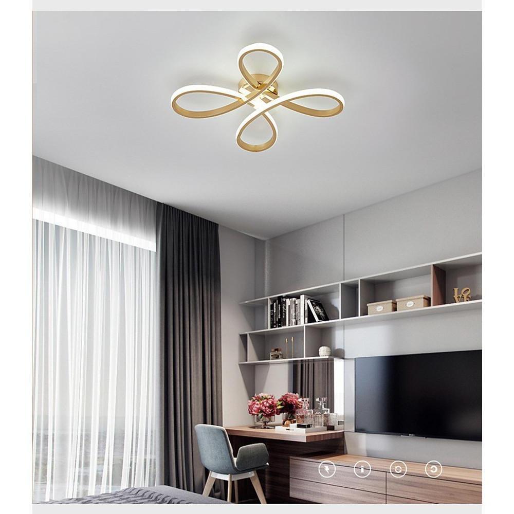 Linear Flower Shaped LED Gold Modern Ceiling Light Flush Mount Lighting