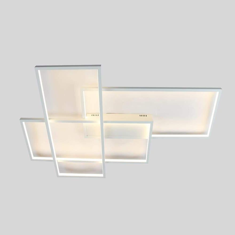 Rectangular Hybrid Modern Flush Mount Ceiling Light With 1 Central LED Light