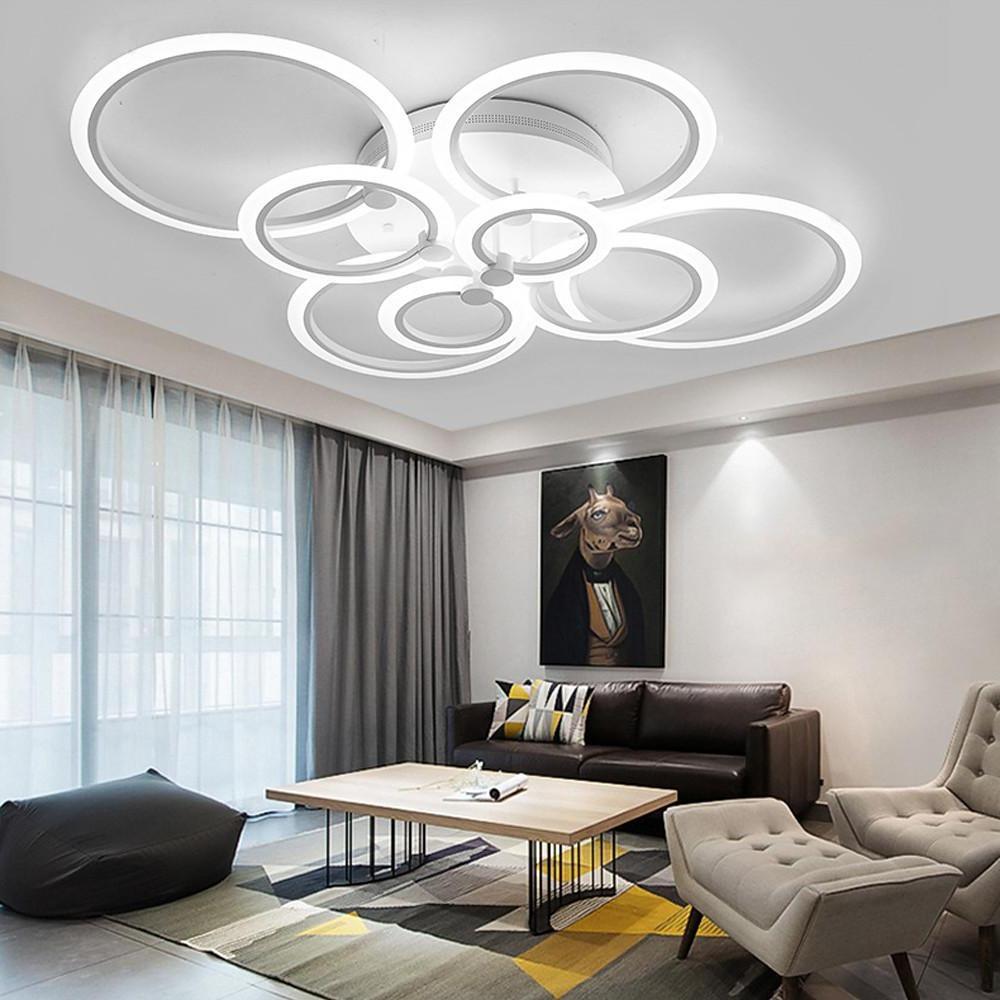 Circles Aluminum Acrylic Cluster Style Design Flush Mount Lighting LED Living Room Bedroom Ceiling Lights