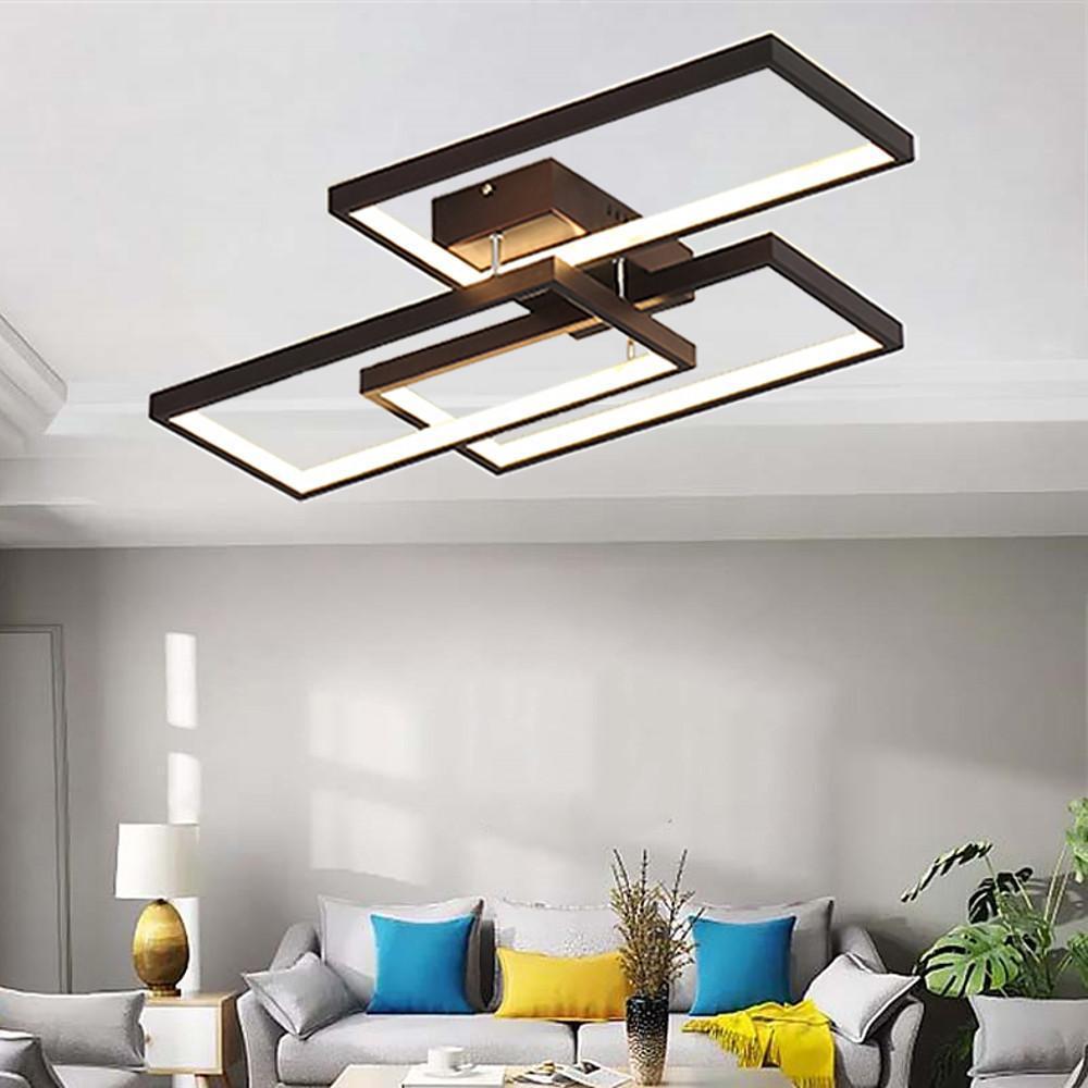 Geometric Rectangle LED Modern Flush Mount Lighting Ceiling Light