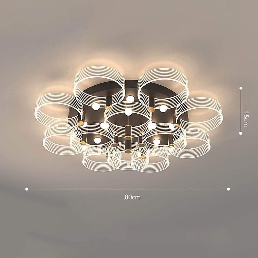 Circles Modernist LED Flush Mount Ceiling Light for Living Room