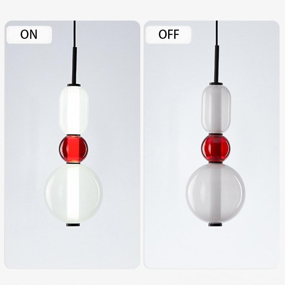 Multiple Shapes Colored Glass Pendant Light Metal Pendant Lighting