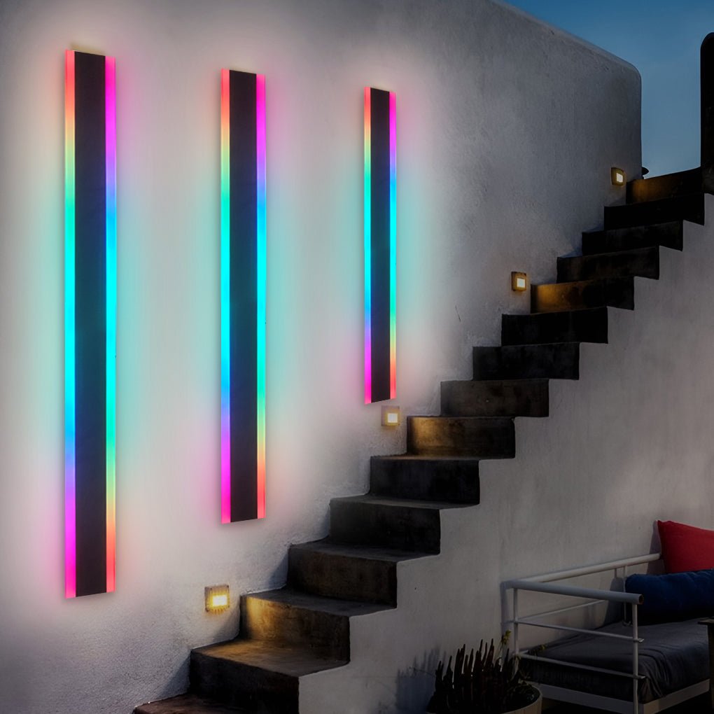 Long Strip Waterproof LED RGB Multi Color Modern Outdoor Sconces