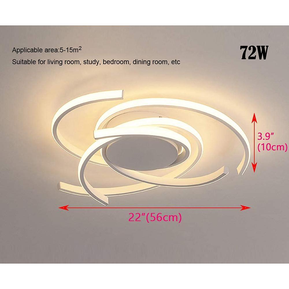 30 Inch Swirls Circle Abstract LED Flush Mount Ceiling Light for Living Room