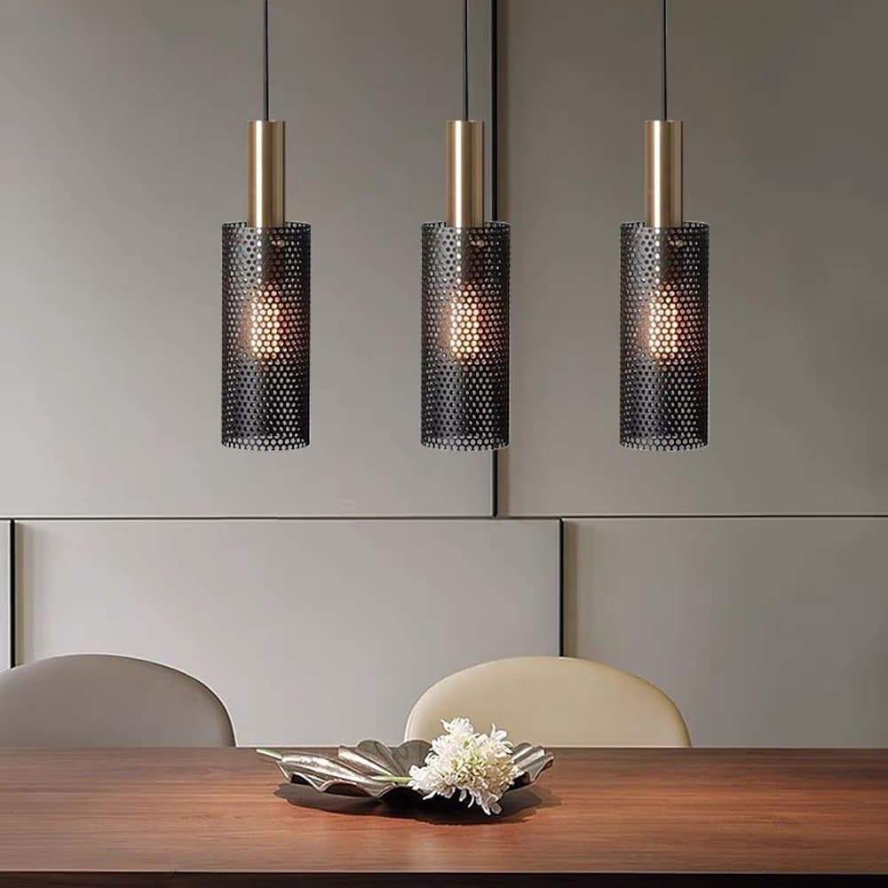 Cylinder Hanging Pendant Lights Metal Modern LED Bedroom Ceiling Lights