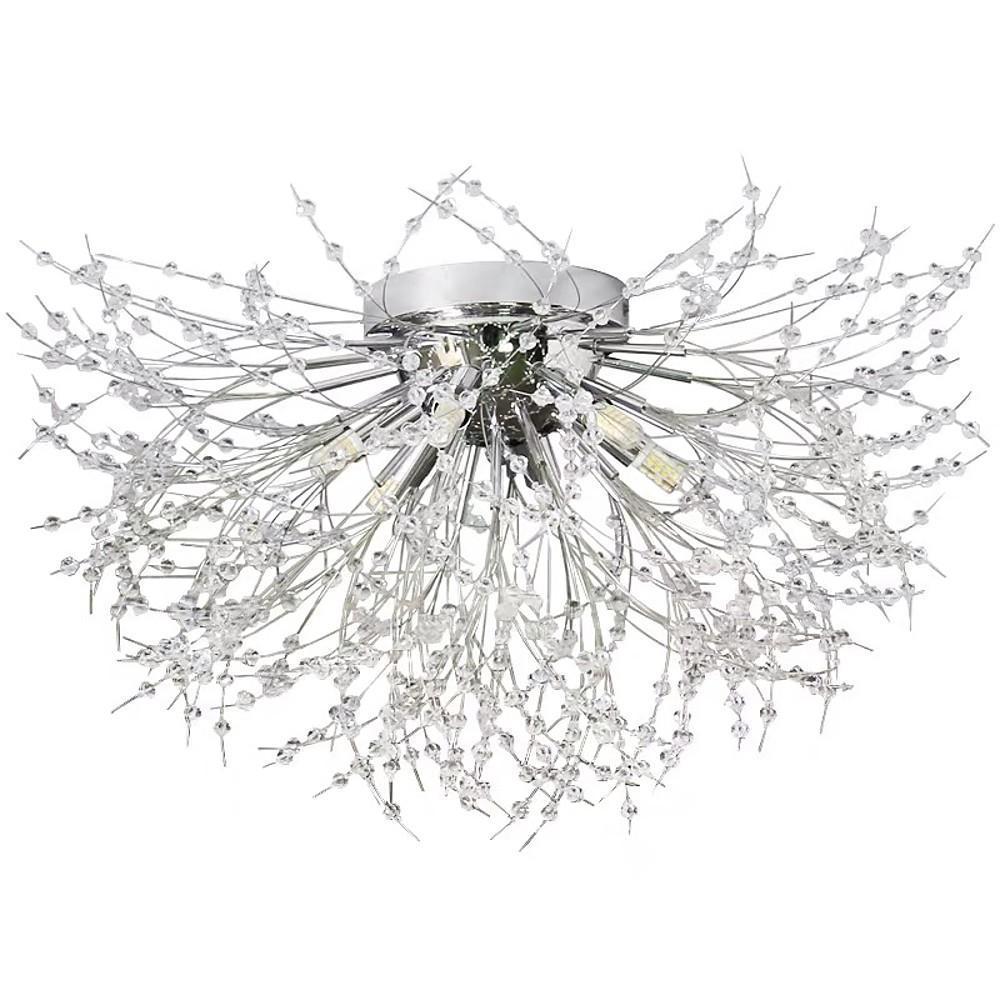 Classic Design Metal Crystal LED Traditional Ceiling Lights with 6 Bulbs