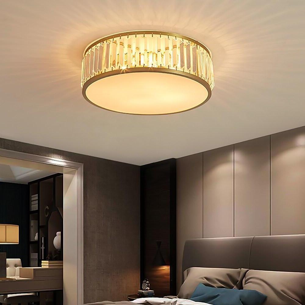 Drum-shaped LED Crystal Nordic Ceiling Lights Flush Mount Lighting