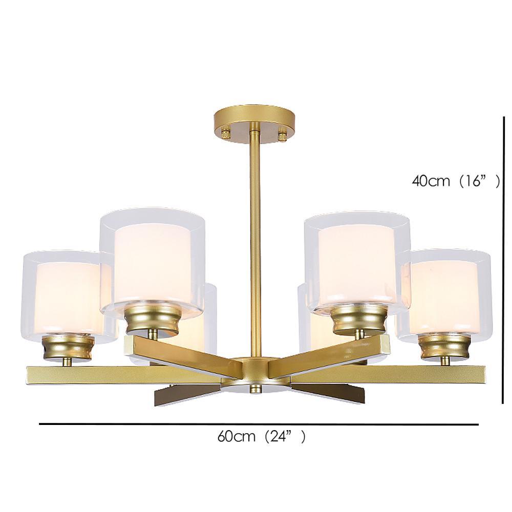 6-light Glass Candlestick Design LED Modern Chandeliers Ceiling Lights