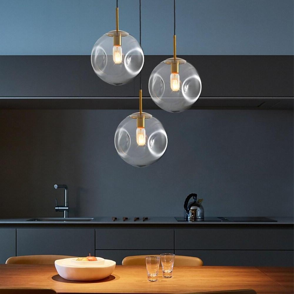 Industrial Globe Pendant Light Nordic Metal Glass LED Ceiling Light