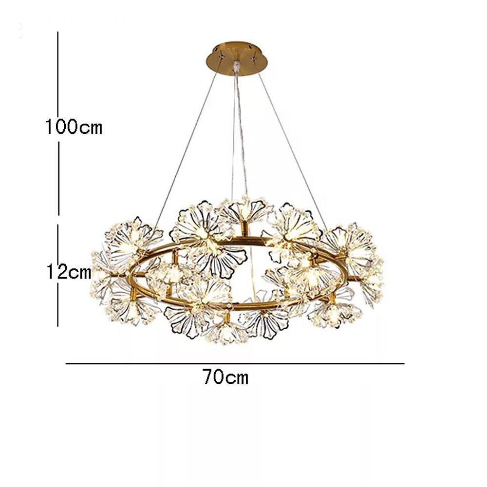 Circle Flower Design Electroplated Metal Crystal Classic Chandeliers