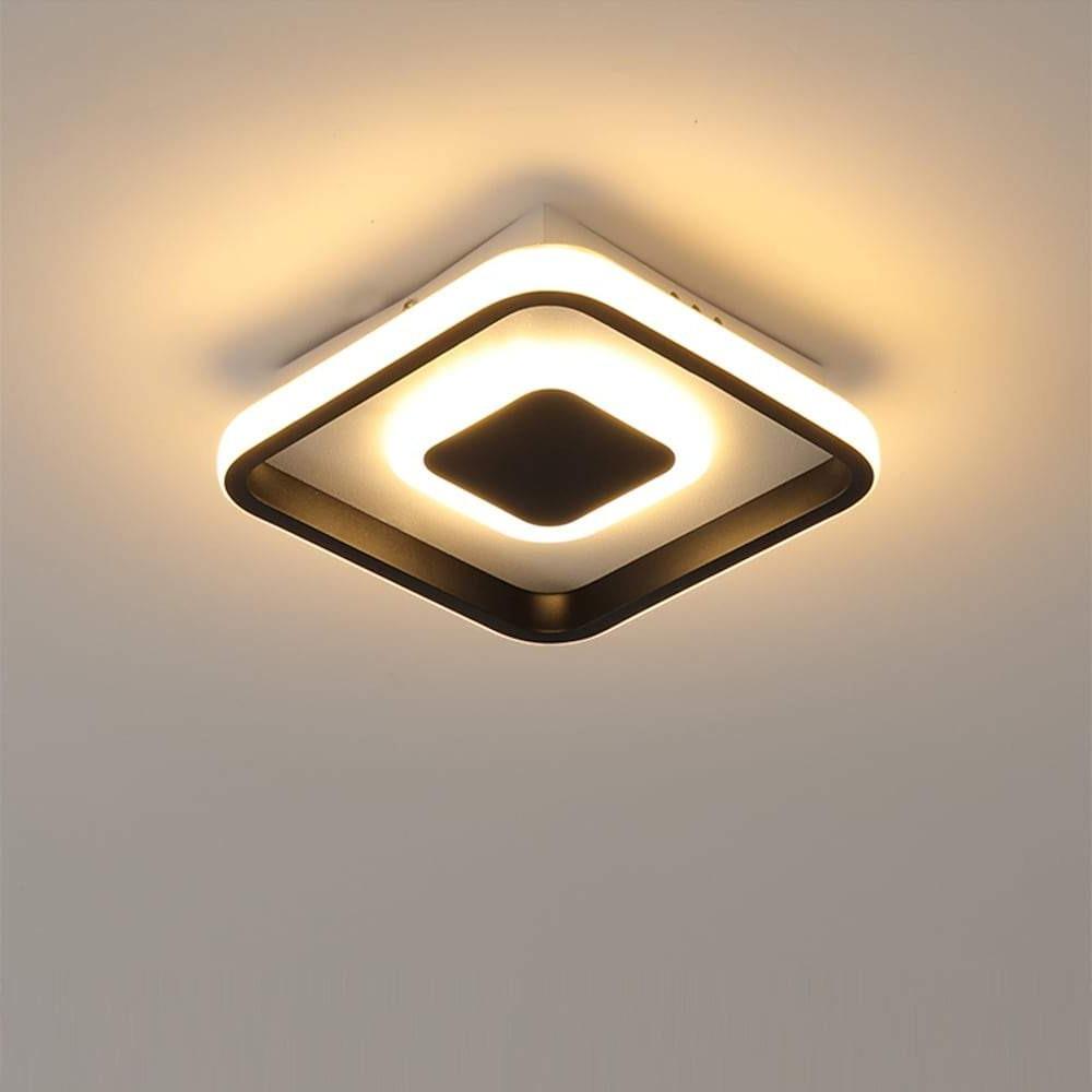 Dual Square LED Black Modern Ceiling Lights Flush Mount Lighting