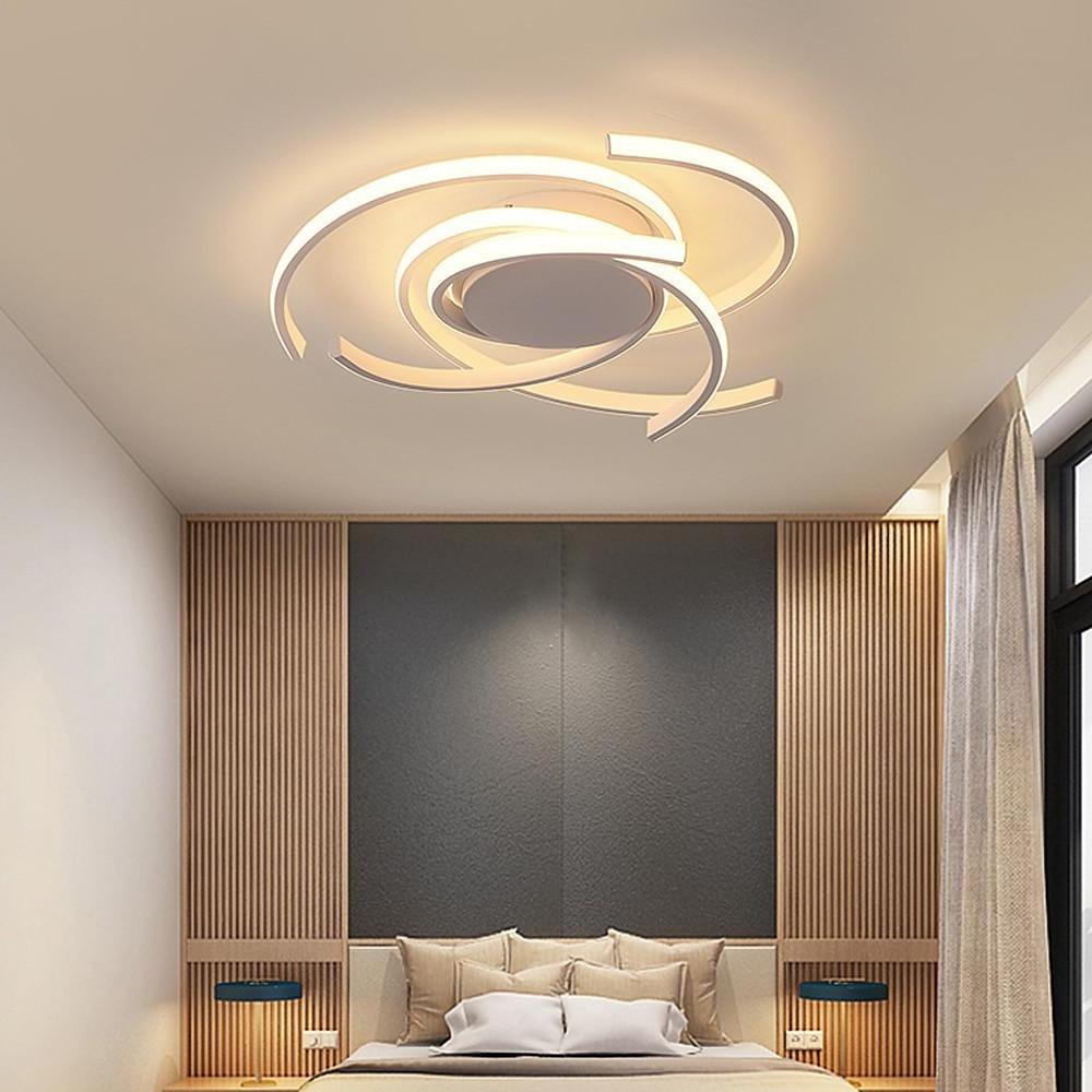 30 Inch Swirls Circle Abstract LED Flush Mount Ceiling Light for Living Room