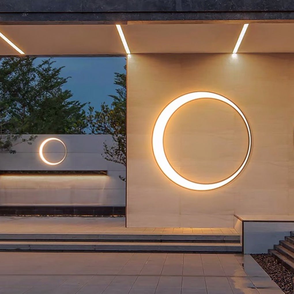 Circular Moon Led Waterproof Ip65 Modern Outdoor Wall Lights Wall Lamp