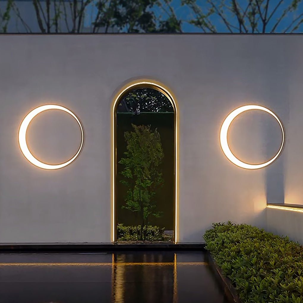 Circular Moon Led Waterproof Ip65 Modern Outdoor Wall Lights Wall Lamp