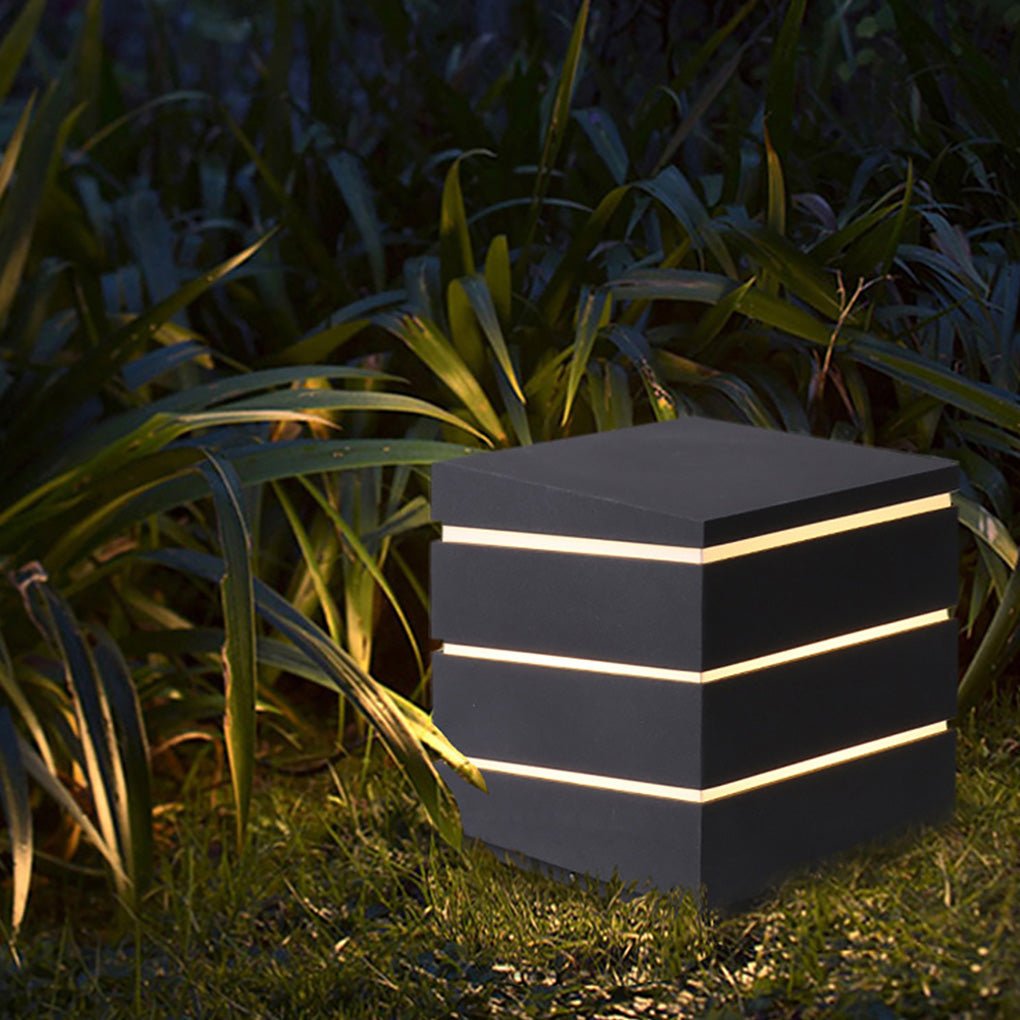 Square Line Decor LED Waterproof IP65 Black Minimalist Outdoor Light