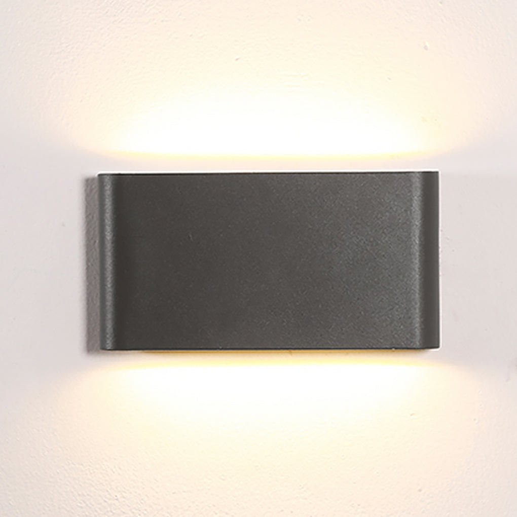 2-Light Black Modern Low Profile Exterior Porch LED Slim Outdoor Up Down Wall Light