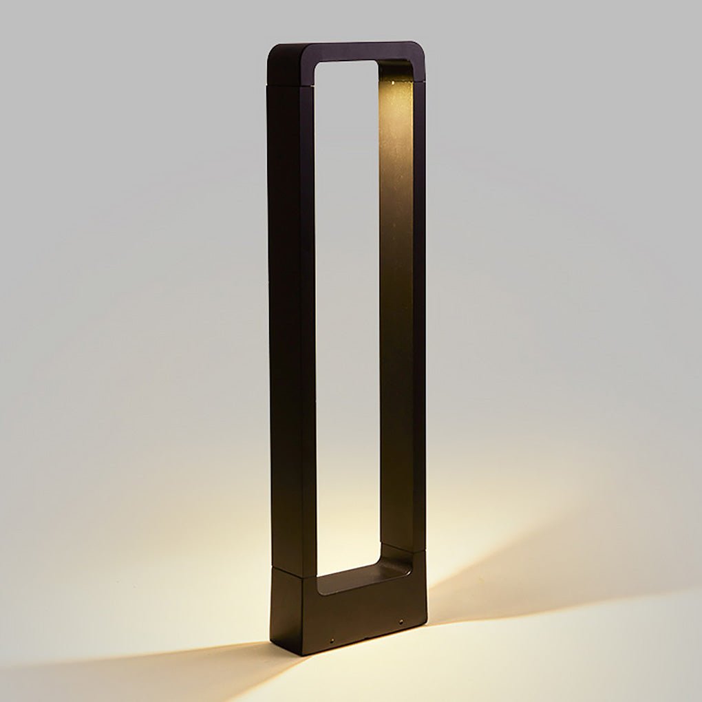 Rectangular Frame Waterproof Led Black Modern Outdoor Light Post Lamp