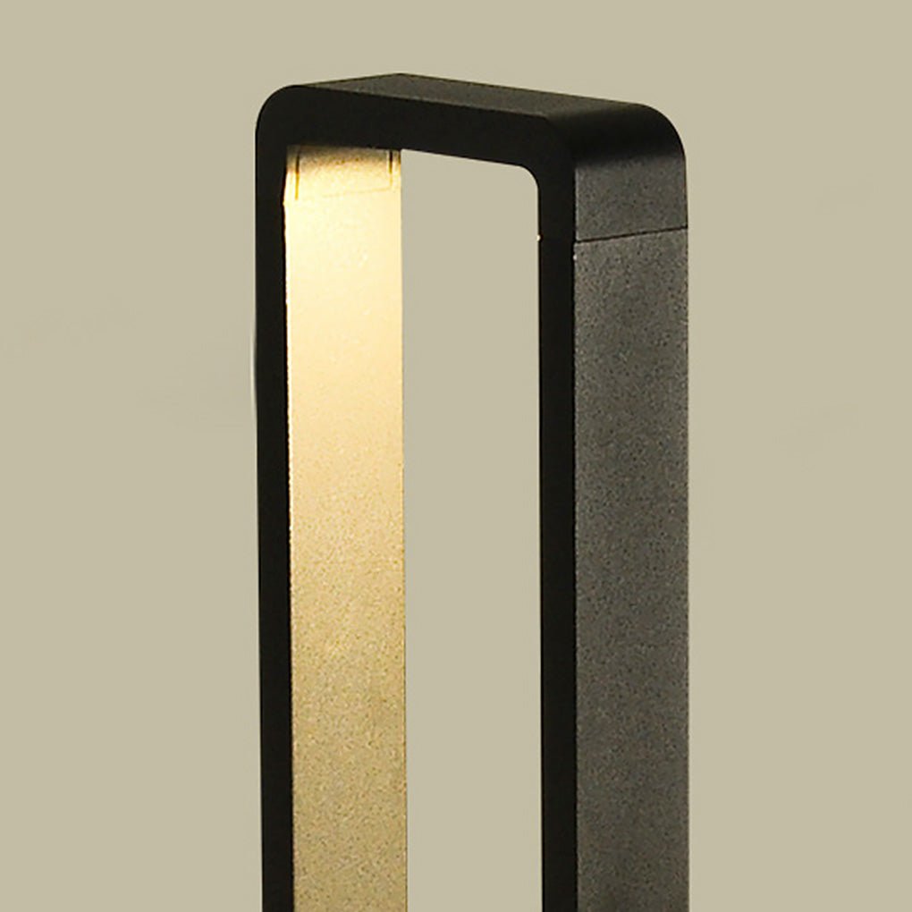 Rectangular Frame Waterproof Led Black Modern Outdoor Light Post Lamp