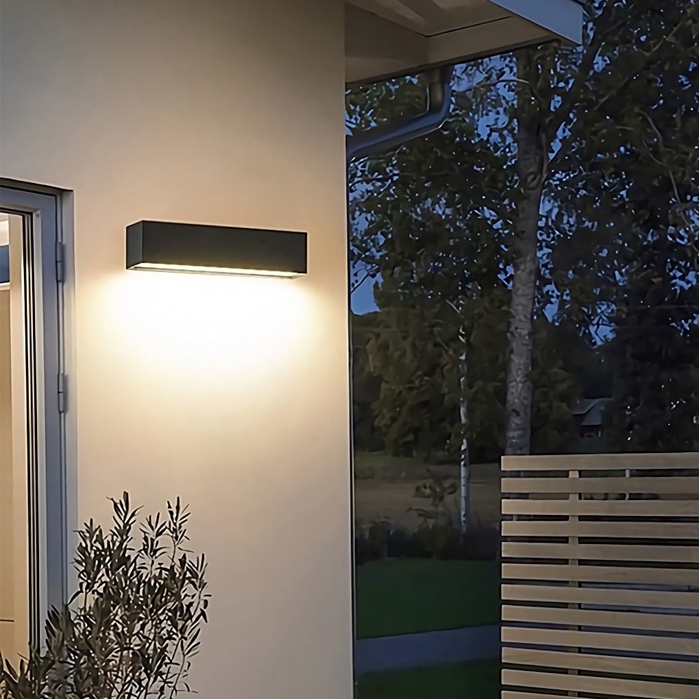 Matte Black Wall Mounted Rectangle Porch LED Lights Outdoor Wall Light