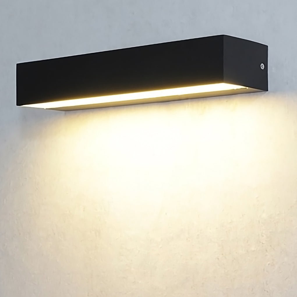 Matte Black Wall Mounted Rectangle Porch LED Lights Outdoor Wall Light