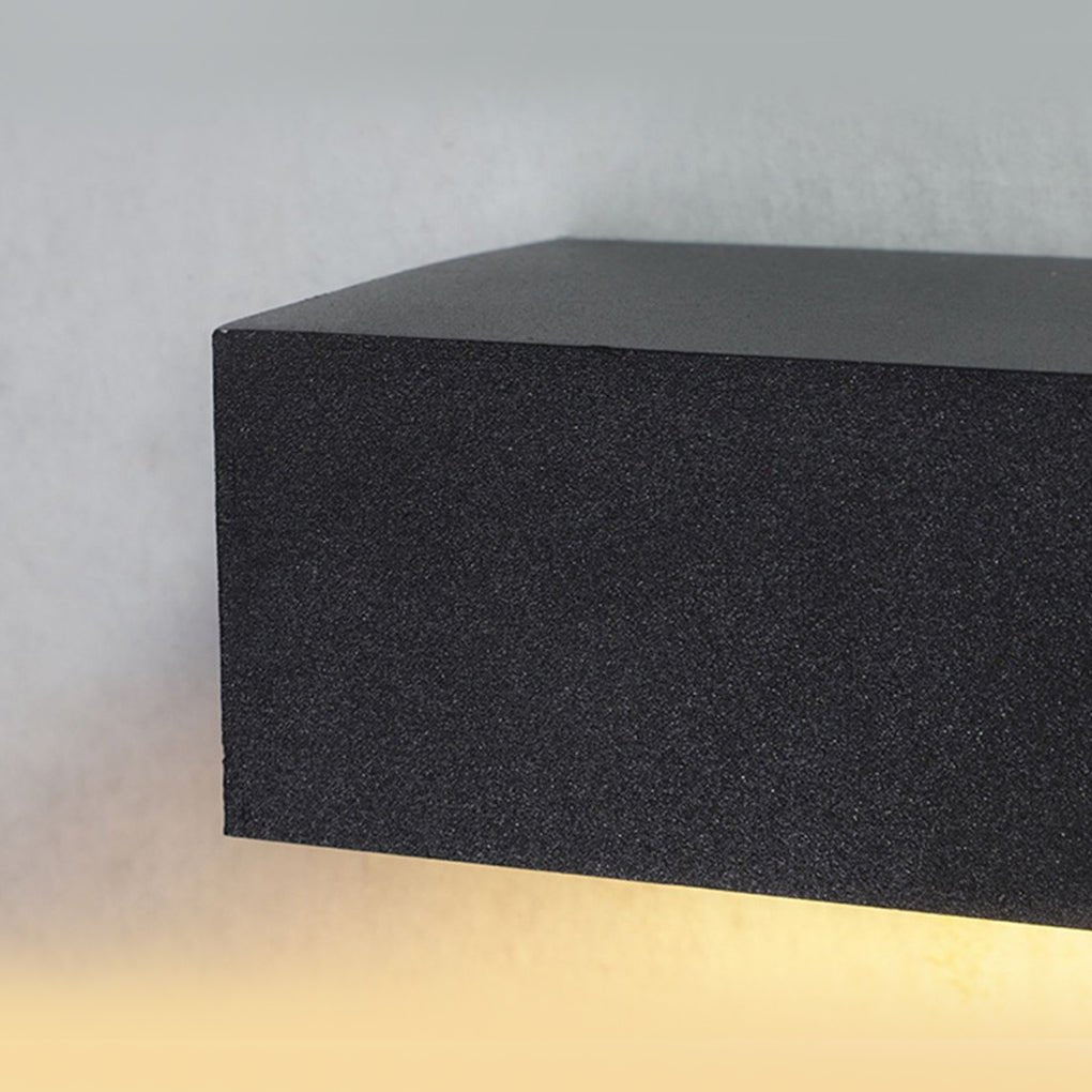 Matte Black Wall Mounted Rectangle Porch LED Lights Outdoor Wall Light