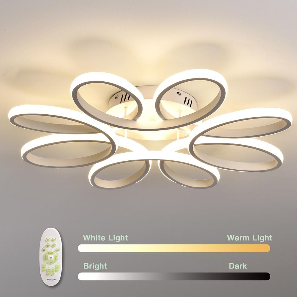 Flower Shaped Dimmable LED White Modern Ceiling Lights Flush Mount Lighting