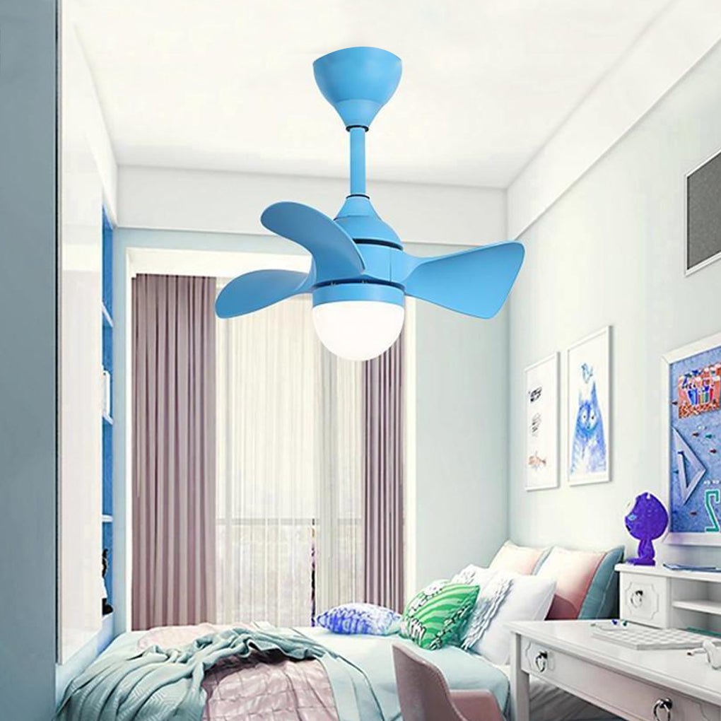 Dimmable LED Nordic Flush Mount Ceiling Fan Light with Remote Control