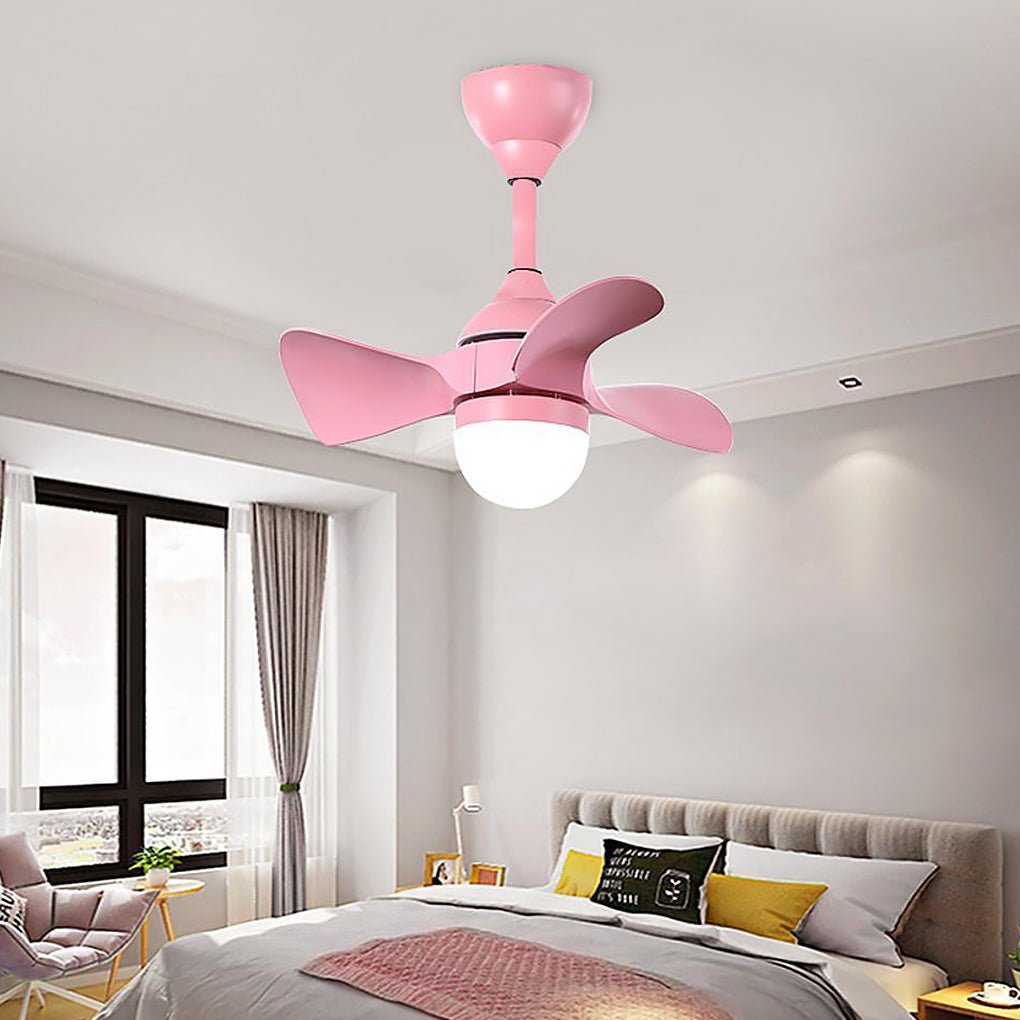 Dimmable LED Nordic Flush Mount Ceiling Fan Light with Remote Control