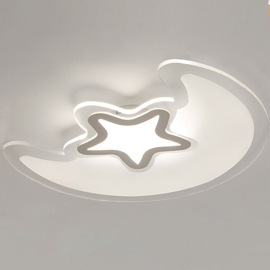 Modern Creative Special-shaped Trichromatic Dimming Moon Star Ceiling Light